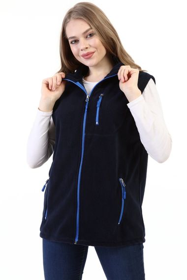 Store Kadın Polar Yelek Tam Fermuarlı Outdoor Spor Yelek 3cepli - fotoğraf 4