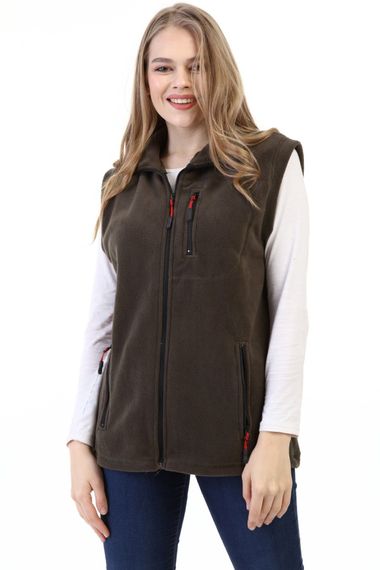 Store Kadın Polar Yelek Tam Fermuarlı Outdoor Spor Yelek 3cepli - photo 3