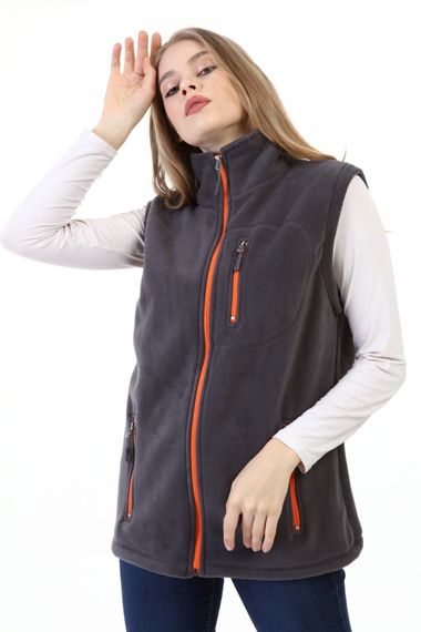 Store Kadın Polar Yelek Tam Fermuarlı Outdoor Spor Yelek 3cepli - photo 4