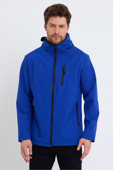 Чоловічий флісовий софтшелл куртка з водонепроникними властивостями та 3 кишенями для активного відпочинку - фото 3