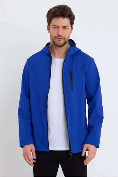 Чоловічий флісовий софтшелл куртка з водонепроникними властивостями та 3 кишенями для активного відпочинку - фото 4