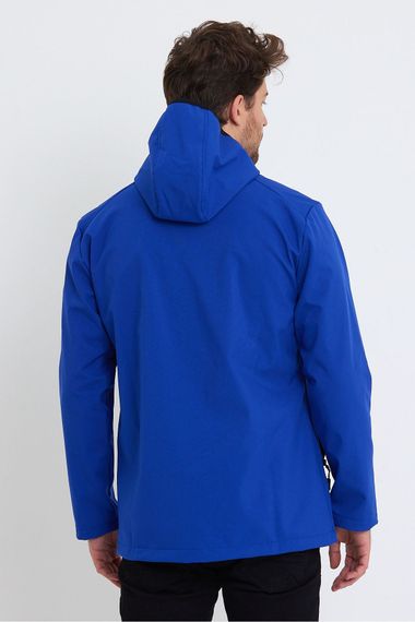 Чоловічий флісовий софтшелл куртка з водонепроникними властивостями та 3 кишенями для активного відпочинку - фото 5