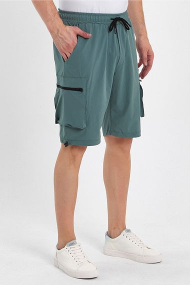 Erkek Spor Şort Outdoor Spor Likra Fermuar Kargo Cepli Şort - photo 1