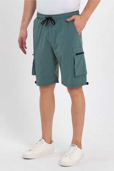 Erkek Spor Şort Outdoor Spor Likra Fermuar Kargo Cepli Şort - photo 2