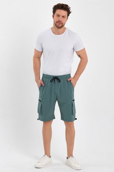 Erkek Spor Şort Outdoor Spor Likra Fermuar Kargo Cepli Şort - photo 4