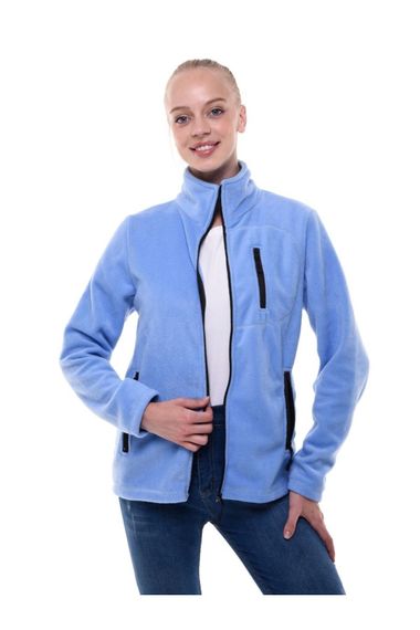 Женская флисовая куртка с полной застёжкой и тремя карманами KDN-PLR32, 280 г, идеальна для активного отдыха, качественное производство из Турции - фото 3