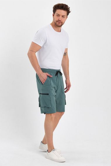 Erkek Spor Şort Outdoor Spor Likra Fermuar Kargo Cepli Şort - photo 5