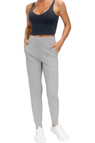 Kadın Yüksek Bel Yoga Koşu Egzersiz Joggers Hafif Eşofman Altı JOGER-EŞOFMAN - fotoğraf 2