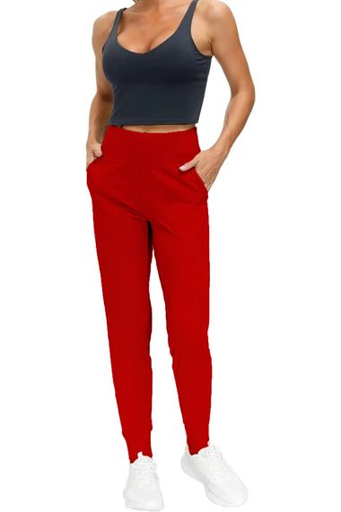 Kadın Yüksek Bel Yoga Koşu Egzersiz Joggers Hafif Eşofman Altı JOGER-EŞOFMAN - fotoğraf 2