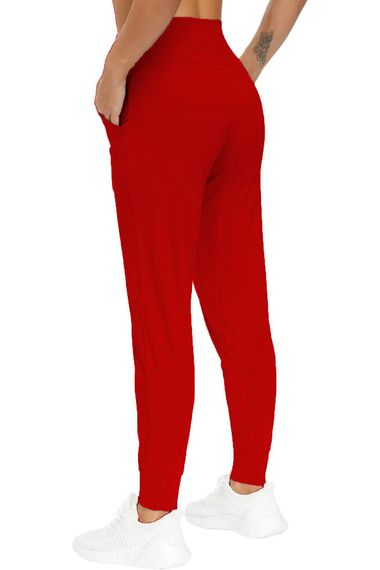 Kadın Yüksek Bel Yoga Koşu Egzersiz Joggers Hafif Eşofman Altı JOGER-EŞOFMAN - fotoğraf 4