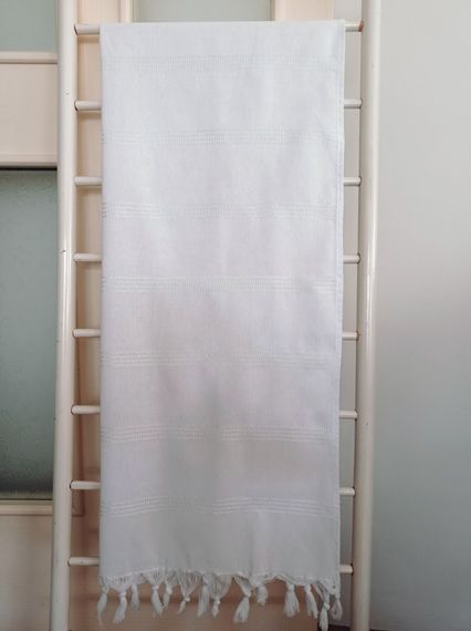 White Loincloth, 80x175, Flush Striped