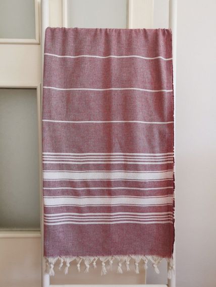 Peshtemal, Beach Towel, Herringbone Plum