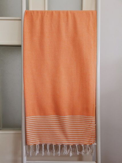 Peshtemal, Bath Towel, Beach Towel, Honeycomb Orange