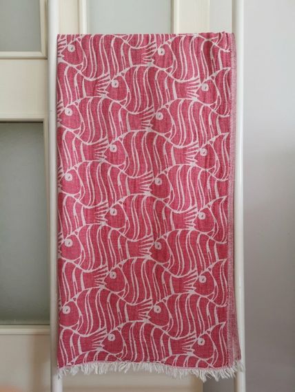 Peshtemal, Bath Towel, Beach Towel, Double Layer Fish Red - photo 2