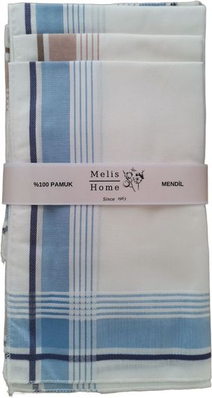 Erkek Mendil, 12 Adet 46x46 cm. Çizgili, %100 Pamuk - photo 3