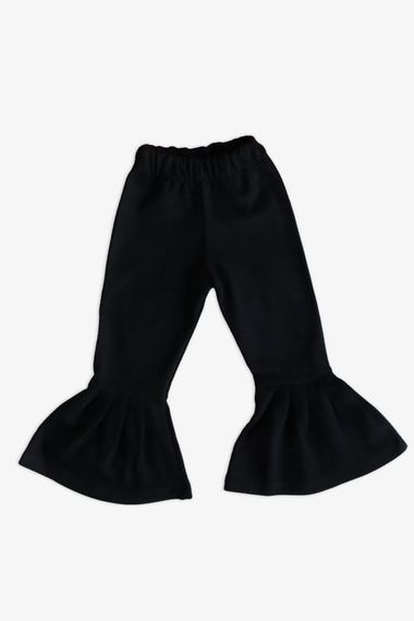 Чорні штани з еластичними легінсами з високою талією і кльошом для дівчинки ALT-0004.2 - фото 1