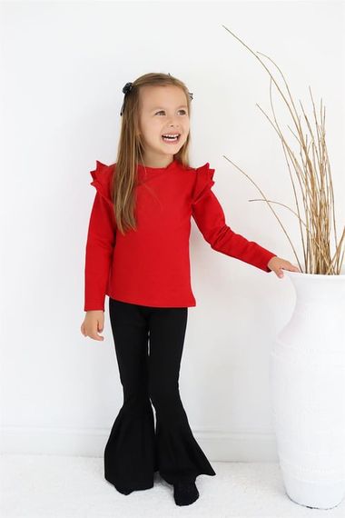 Girl's Coco Red Ruffle Long Sleeve Spanish Top and Bottom Tracksuit TKM_0110.3 - photo 5