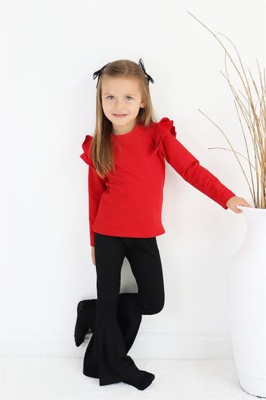 Girl's Coco Red Ruffle Long Sleeve Spanish Top and Bottom Tracksuit TKM_0110.3 - photo 4