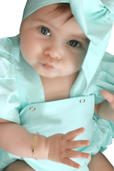 Kız Bebek Mint Yeşili Pamuklu Salopet Bandana Takım TKM-0036 - fotoğraf 2