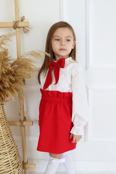 Girl's Parla Red Skirt Blouse Suit TKM-0183.3 - photo 5