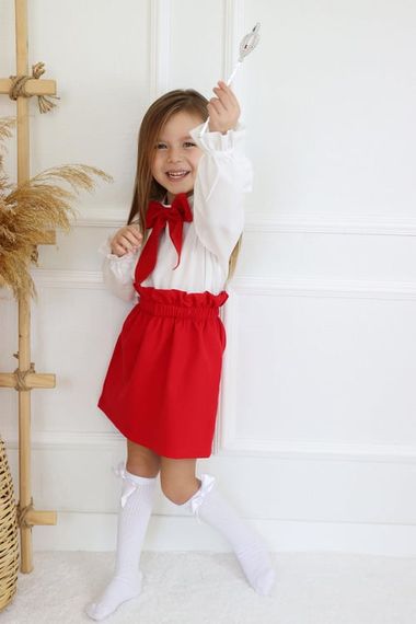 Girl's Parla Red Skirt Blouse Suit TKM-0183.3 - photo 4