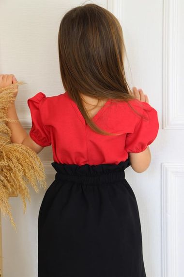 Girl's Red Azalea Skirt Blouse Top and Bottom Set TKM-0187.3 - photo 4