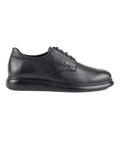 Giusto Siyah Hakiki Deri Günlük Klasik Erkek Ayakkabı - fotoğraf 1
