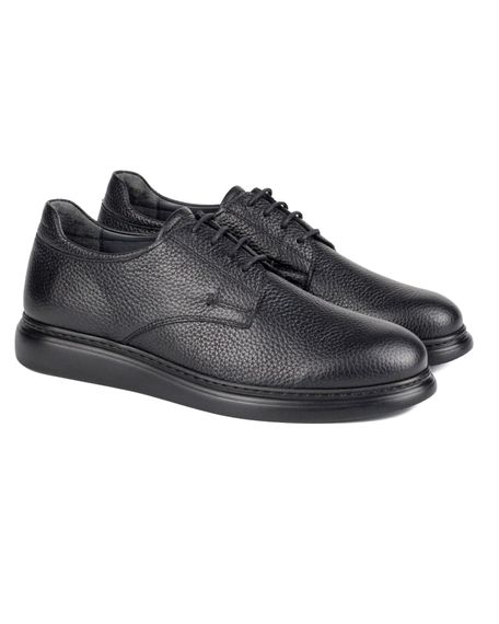 Giusto Siyah Hakiki Deri Günlük Klasik Erkek Ayakkabı - fotoğraf 2