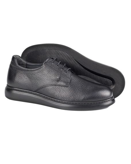 Giusto Siyah Hakiki Deri Günlük Klasik Erkek Ayakkabı - fotoğraf 3