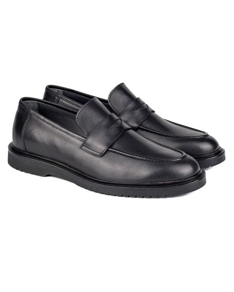 Barok-Pt Siyah Hakiki Deri Günlük Klasik Erkek Ayakkabı - fotoğraf 2