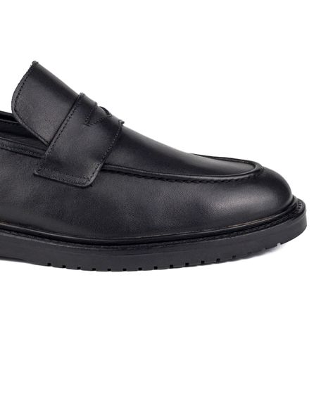 Barok-Pt Siyah Hakiki Deri Günlük Klasik Erkek Ayakkabı - fotoğraf 5