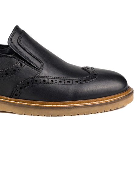 Akor-K Siyah Hakiki Deri Günlük Klasik Erkek Ayakkabı - fotoğraf 5