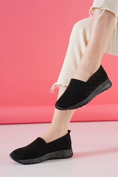 Black Women's Daily Comfortable Knitwear Casual Orthopedic Linen Ultra Light Shoes - photo 2