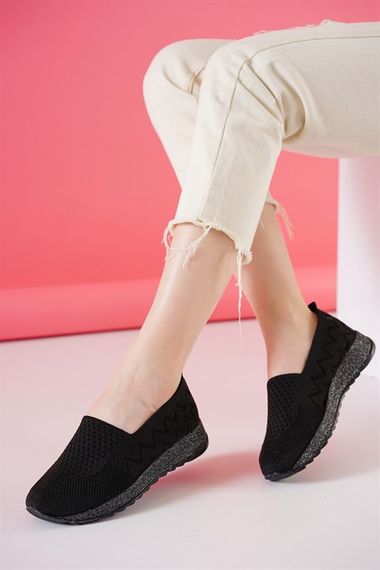 Чорні жіночі повсякденні зручні трикотажні повсякденні ортопедичні лляні ультралегкі черевики - фото 1