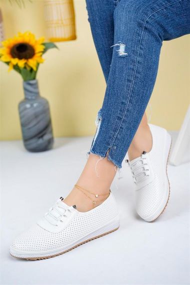 Жіноче ортопедичне взуття Aymood, без шнурків, комфортна підошва, 3 см підйом, модель для широких ніг, антибактеріальна устілка, біле, турецьке виробництво - фото 2