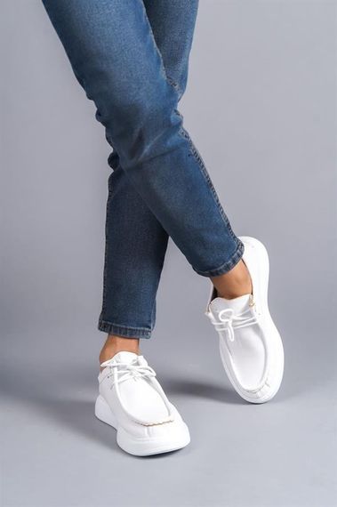 SLW170 Tornado Bağcıklı Cilt Erkek Günlük Spor Klasik Ayakkabı BT Beyaz - photo 3