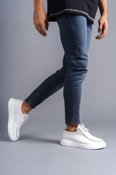 SLW170 Tornado Bağcıklı Cilt Erkek Günlük Spor Klasik Ayakkabı BT Beyaz - photo 2