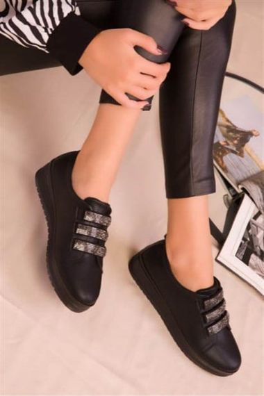 Black Skin Stone Daily Comfortable Orthopedic Anti-Slip Sole Ballerina Shoes - photo 5