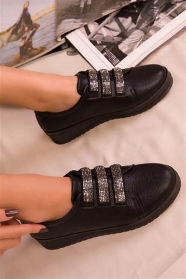 Black Skin Stone Daily Comfortable Orthopedic Anti-Slip Sole Ballerina Shoes - photo 4
