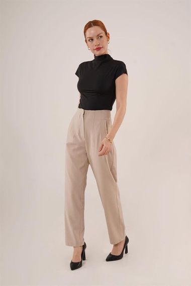 Çift Pens Detaylı Krem Pantolon - фото 2