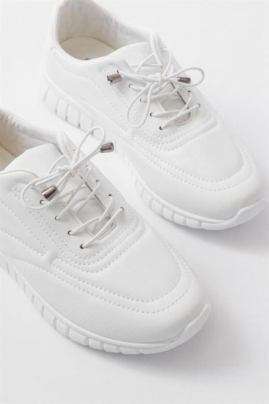 K-504 Beyaz Bağcıklı Desenli Günlük Spor Ayakkabı - photo 3