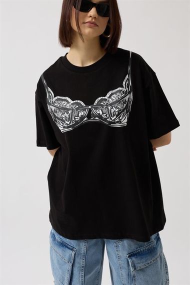 Baskılı Oversize T-Shirt - фото 1