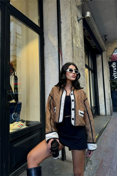 ELYAFLI CROP MONT LANDO KUMAŞ - Kahverengi - photo 1