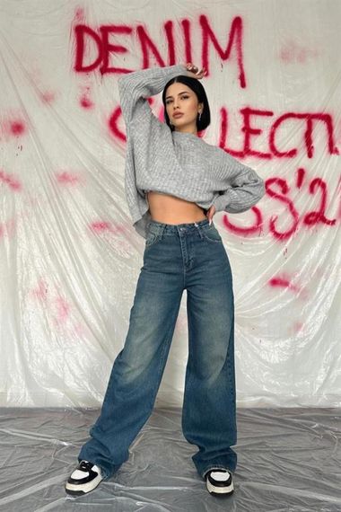 Lacivert Comfy Jeans Pantolon - фото 1