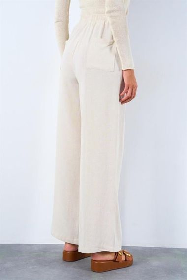 Arka Çift Cepli Pantolon - Naturel - фото 5