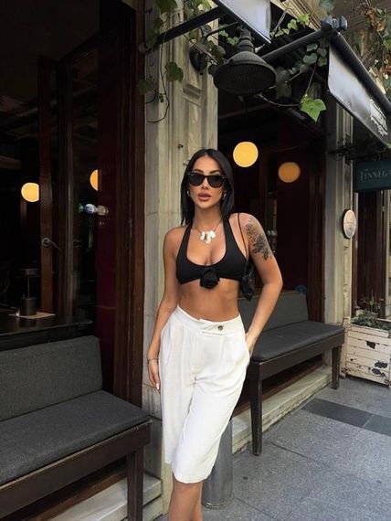 BERMUDA ŞORT KETEN - Ham - صورة 4