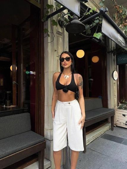 BERMUDA ŞORT KETEN - Ham - صورة 3