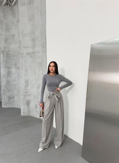 Sante Çi̇zgi̇li̇ Bel Kuşakli Palazzo Pantolon - fotoğraf 4