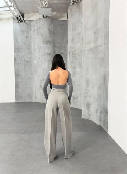 Sante Çi̇zgi̇li̇ Bel Kuşakli Palazzo Pantolon - fotoğraf 2