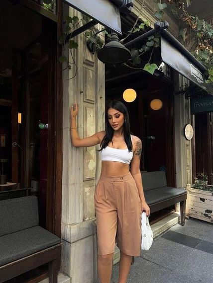 BERMUDA ŞORT KETEN - Kahverengi - фото 1